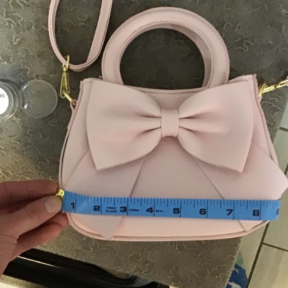 Elegant Pink Bow Convertible Handbag Crossbody - Picture 5 of 8